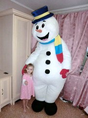 Оригинальное,  необычное поздравление зимой,  ростовая кукла Снеговик