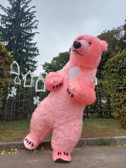 Привітання Великого Рожевого Ведмедика 2.6 метра Київ та Київська обла